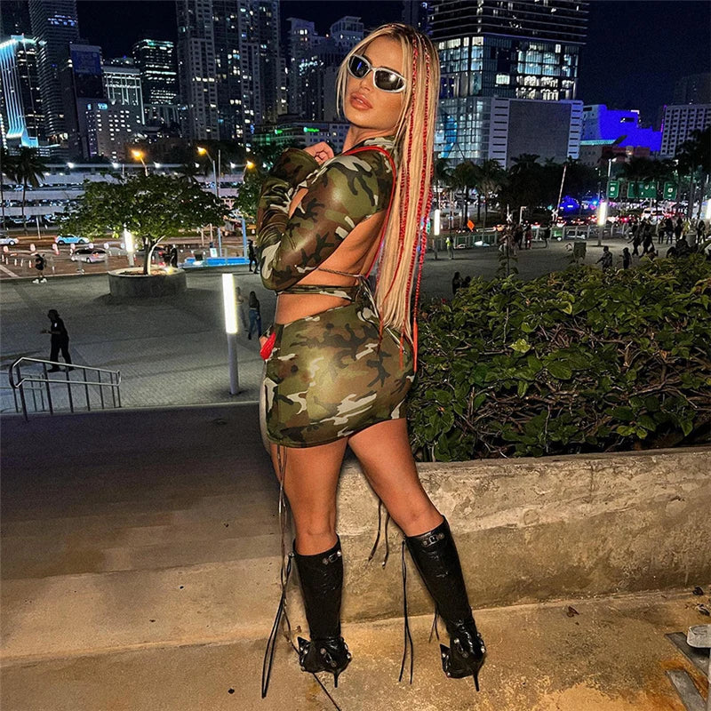 Ensembles Crop Top Camouflage