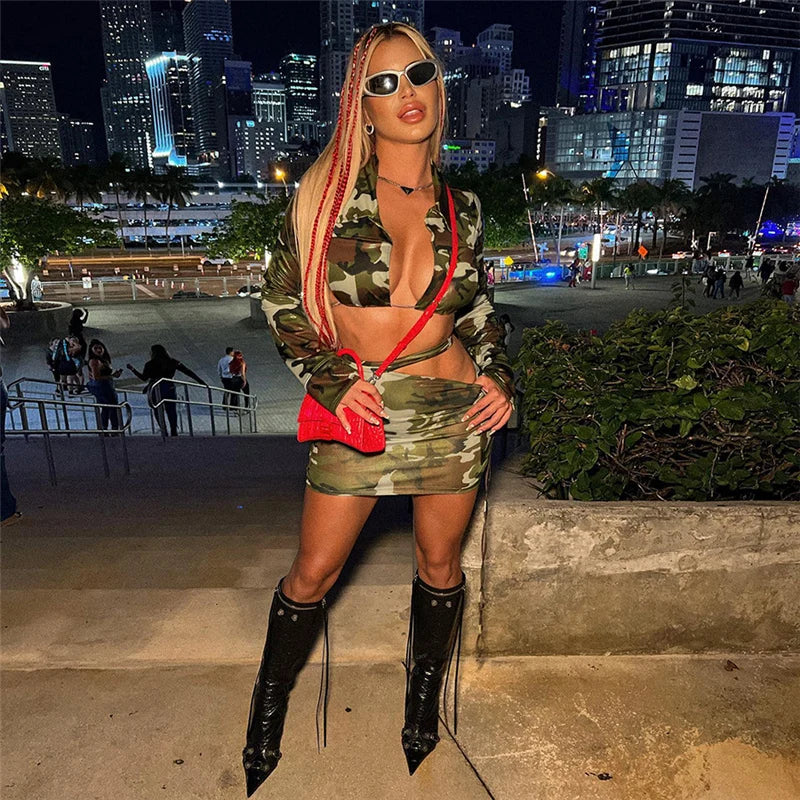 Ensembles Crop Top Camouflage