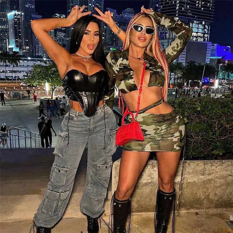 Ensembles Crop Top Camouflage