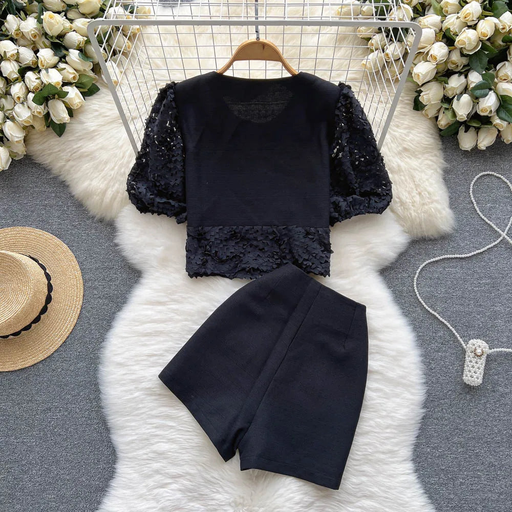 Ensembles En Dentelles Manches Courtes