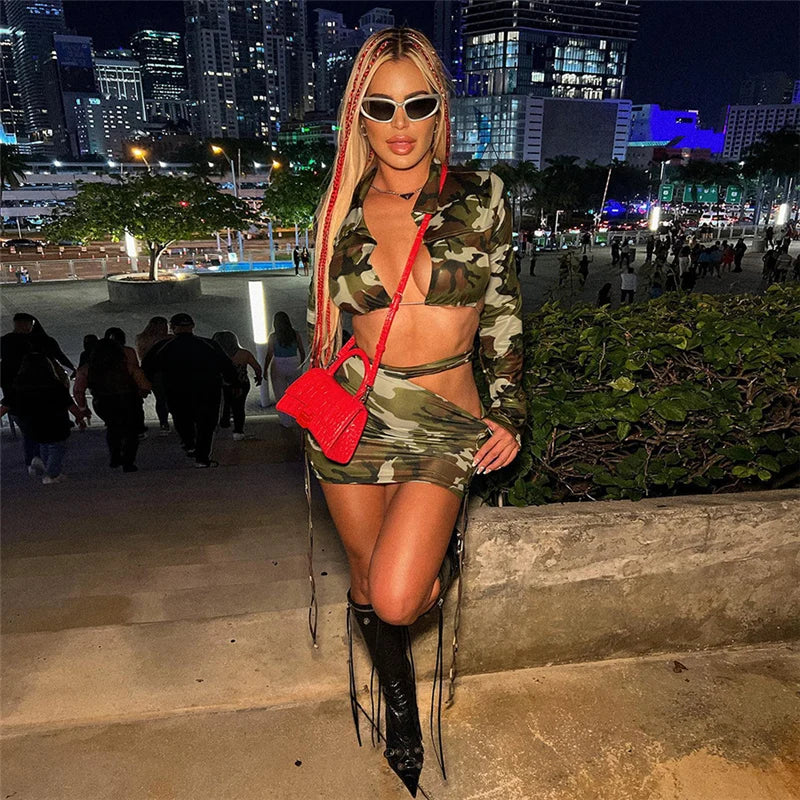 Ensembles Crop Top Camouflage