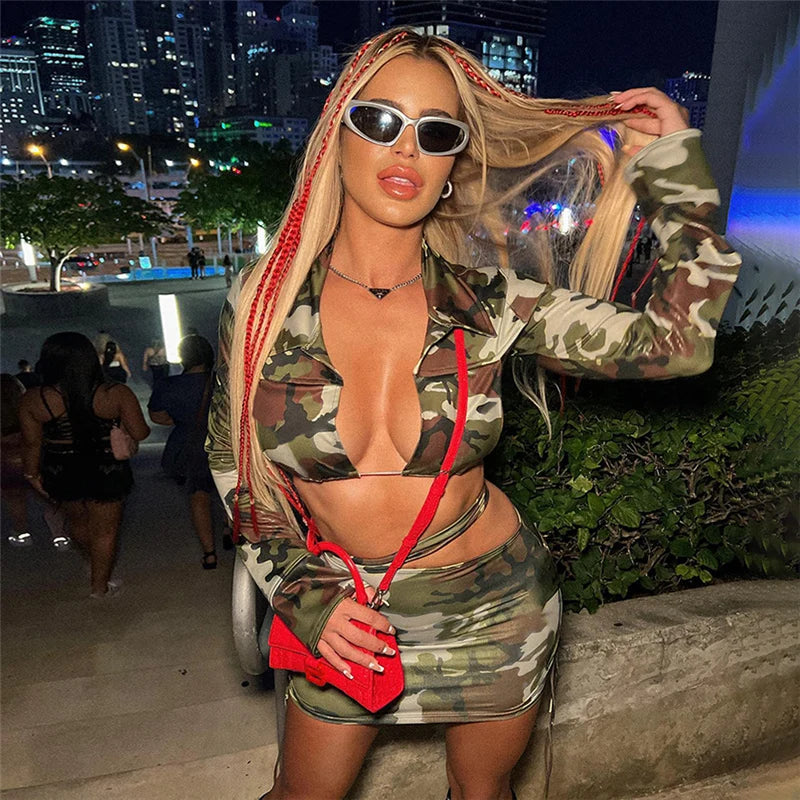Ensembles Crop Top Camouflage