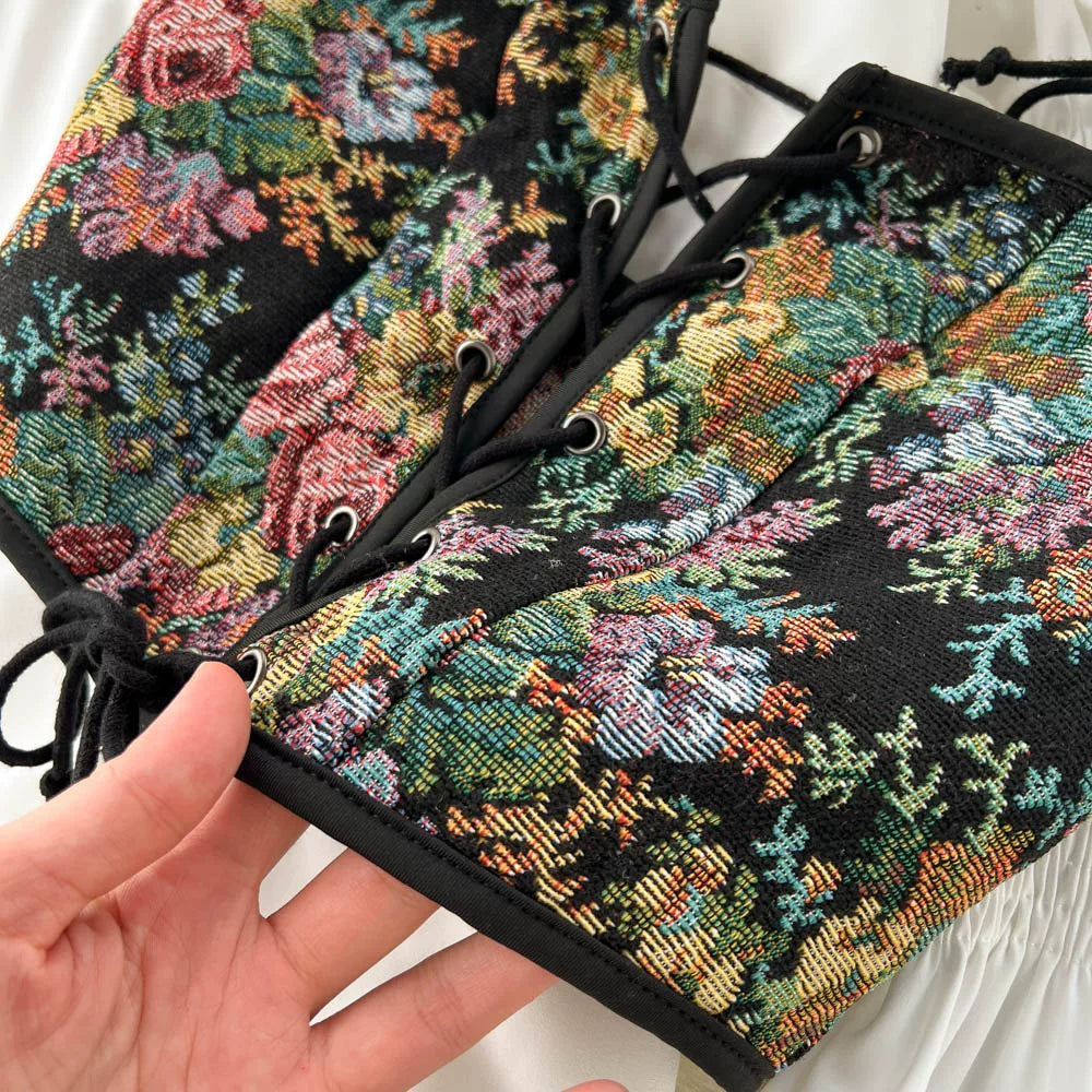 Ensembles Floral Chemise À Manches