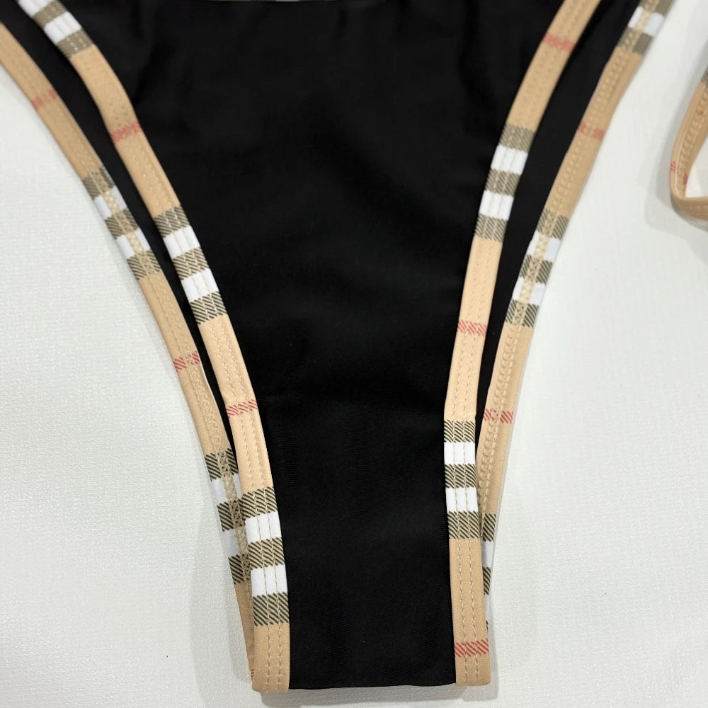 Bikini Dos Nu À Rayures de Marque De Luxe