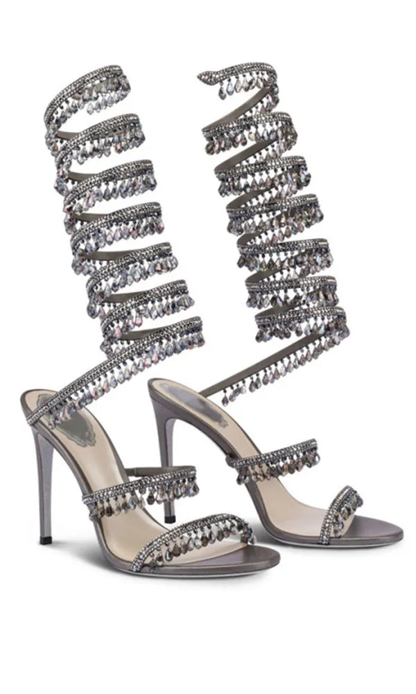 Sandales À Talons Aiguilles Strass