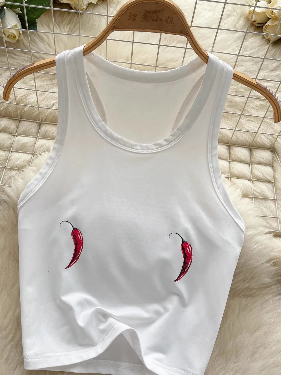 Ensemble de maillot de bain deux pièces Foamlina pour femme : haut style débardeur sans manches à motifs et bas bikini triangle.