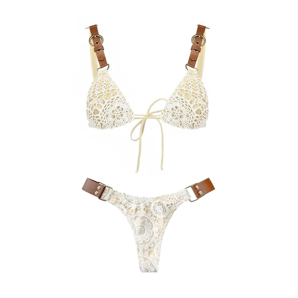 Ensemble Bikini 3 pièces Banc En Crochet