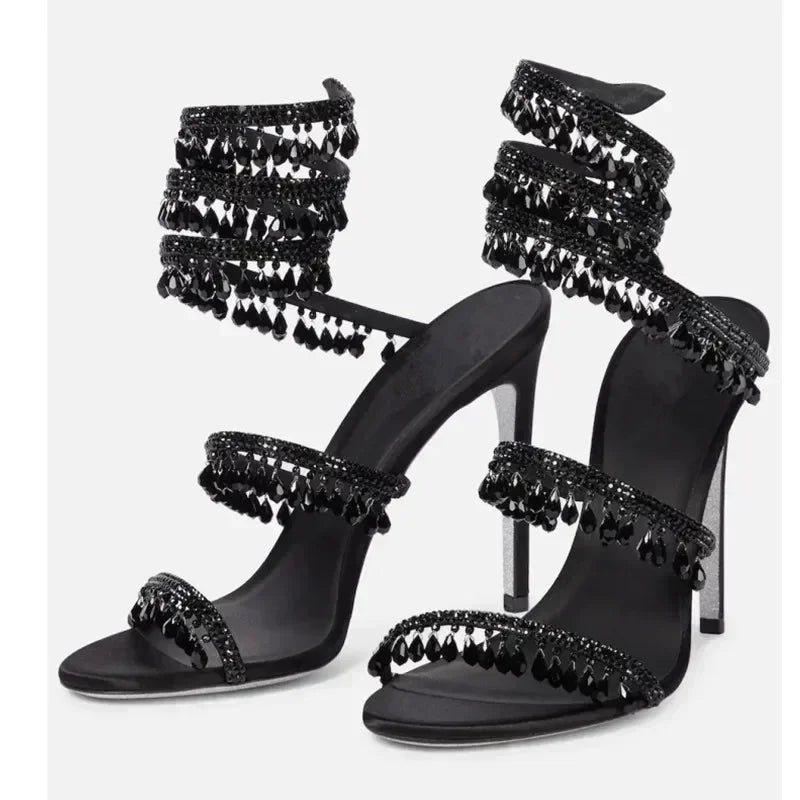 Sandales À Talons Aiguilles Strass