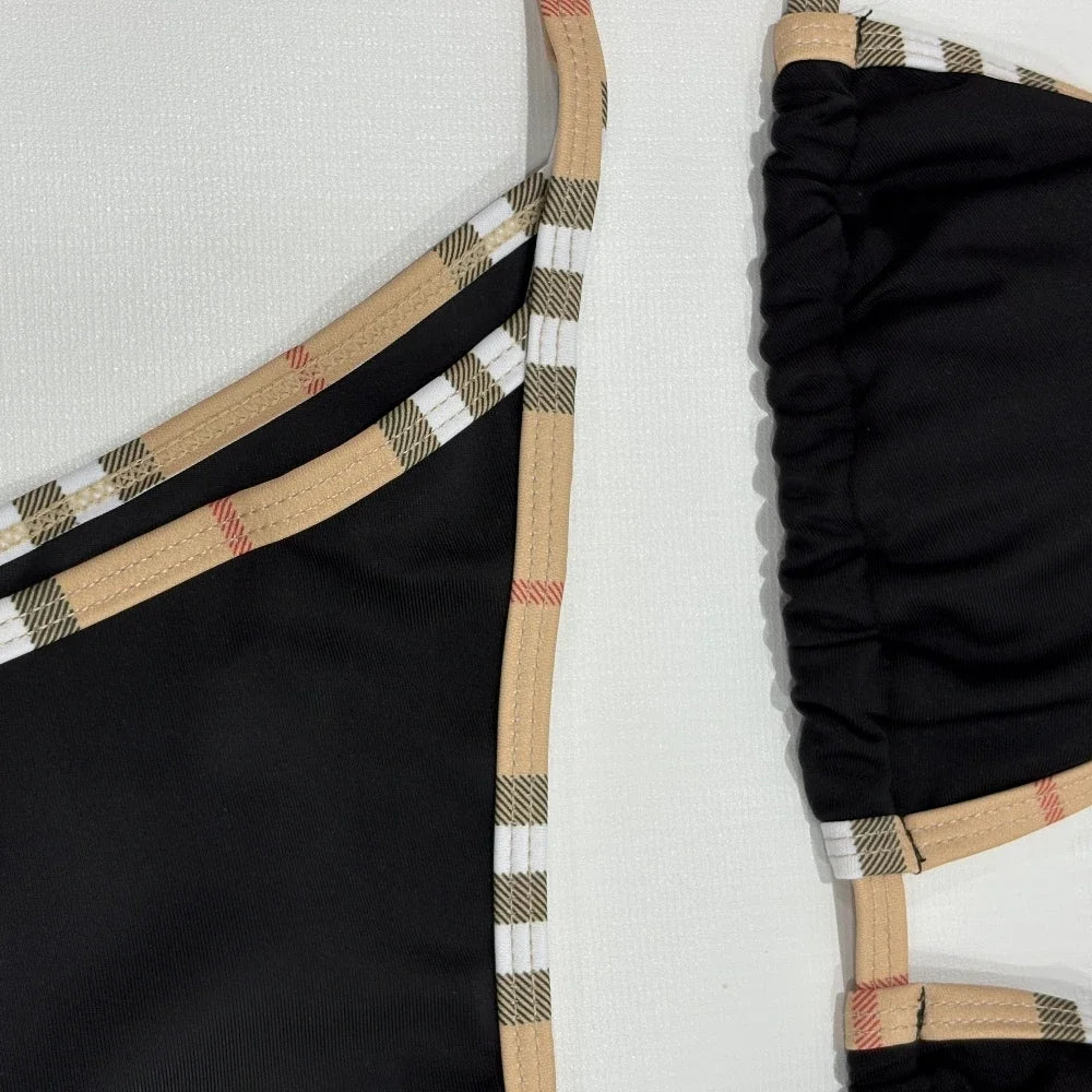 Bikini Dos Nu À Rayures de Marque De Luxe