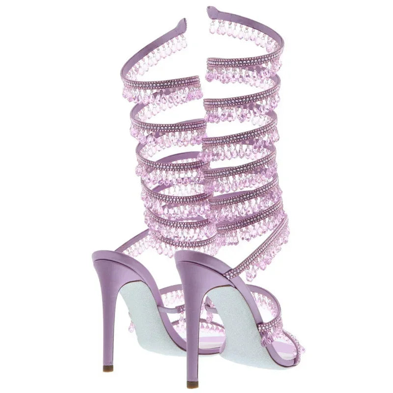 Sandales À Talons Aiguilles Strass