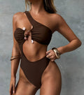 Bikini sexy pour femme – coupe ajustée, couleur unie