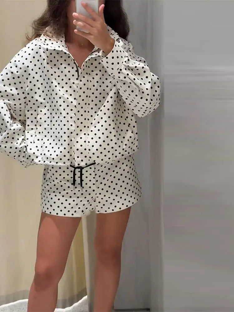 Ensemble À Pois Veste Et Short