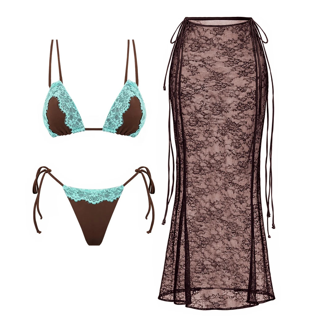 Ensemble Bikini 3 Pièces En Dentelle 2026