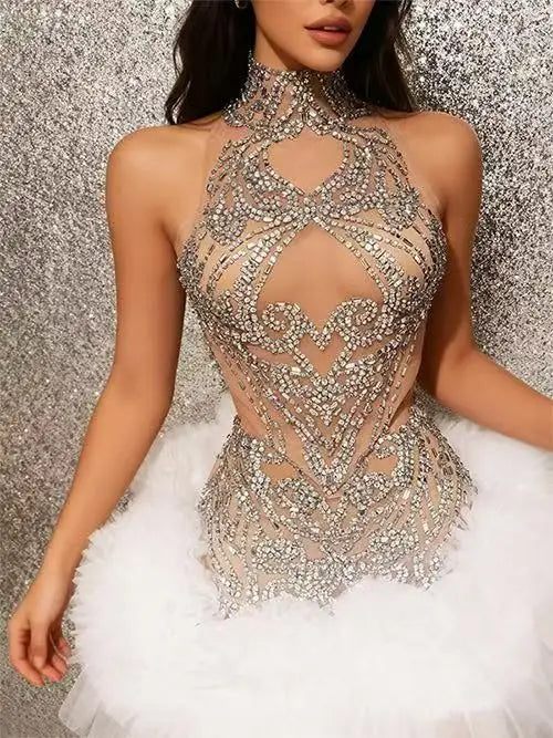 Robe De Cocktail Mini Sexy  En Maille