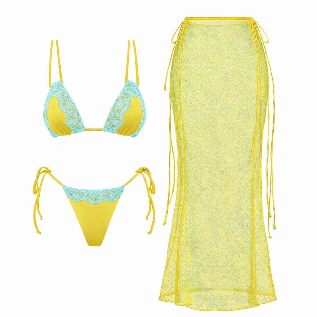 Ensemble Bikini 3 Pièces En Dentelle 2026
