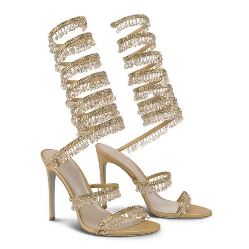 Sandales À Talons Aiguilles Strass