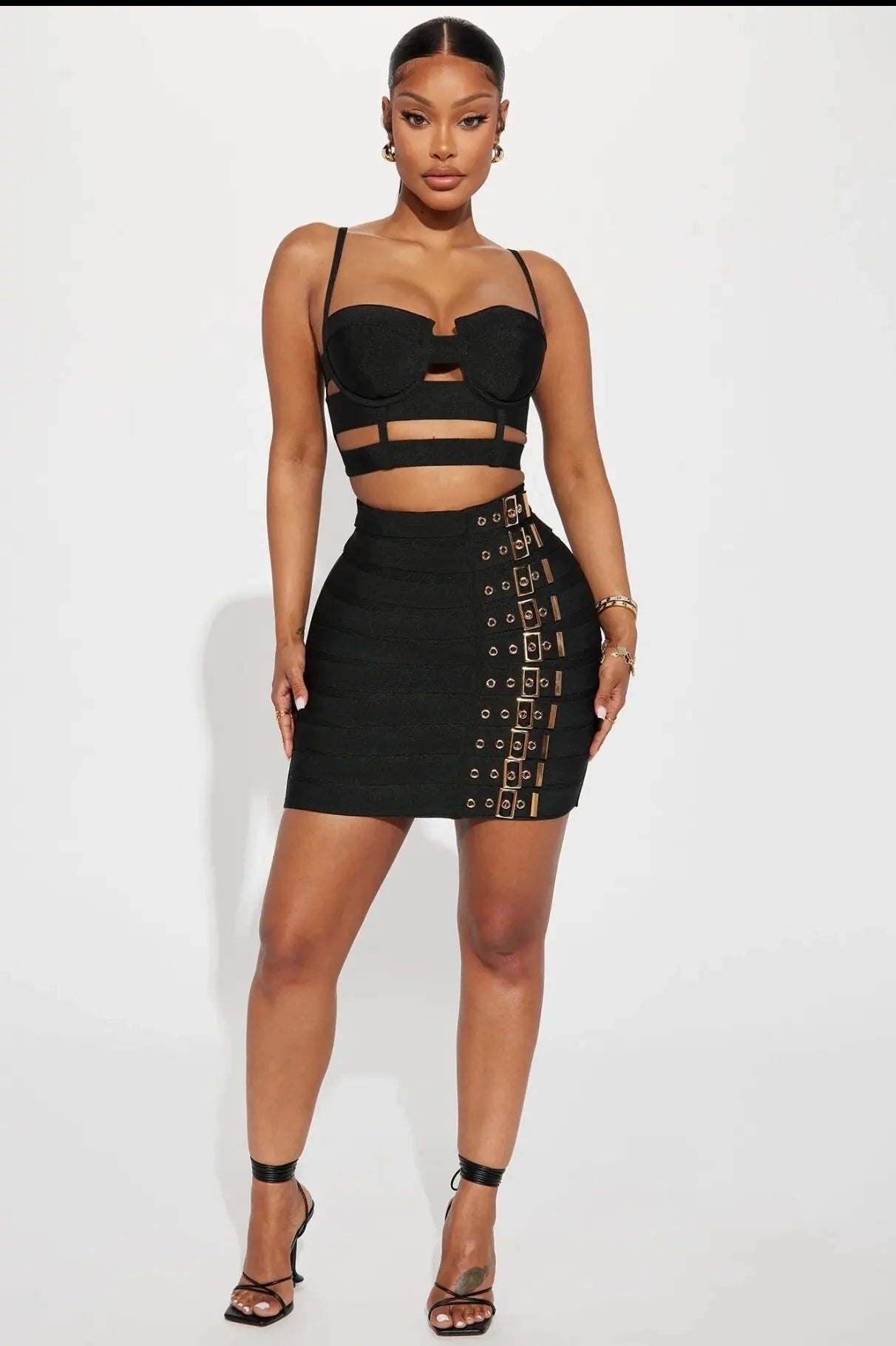 Ensemble  Top Bandage Et Jupe Crayon Tendance Idéal Pour Les Soirées