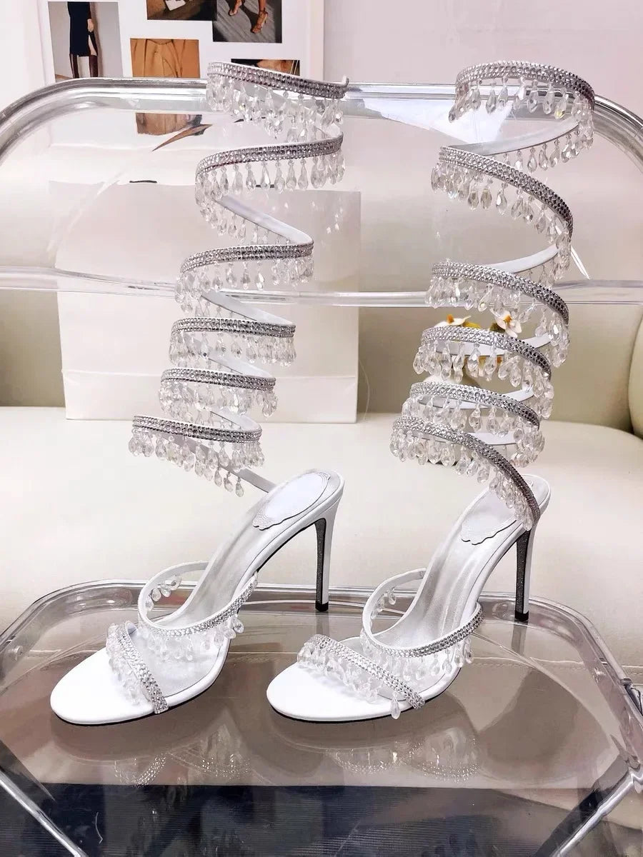 Sandales À Talons Aiguilles Strass