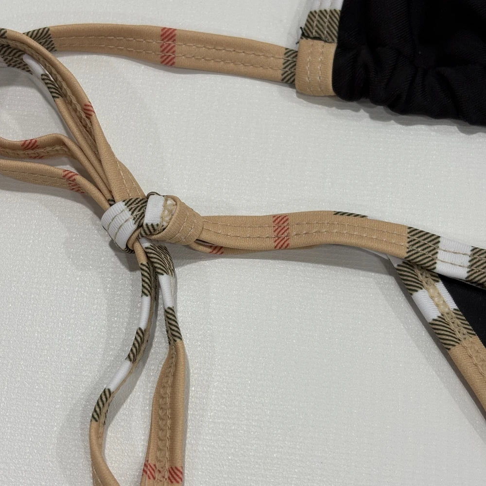 Bikini Dos Nu À Rayures de Marque De Luxe