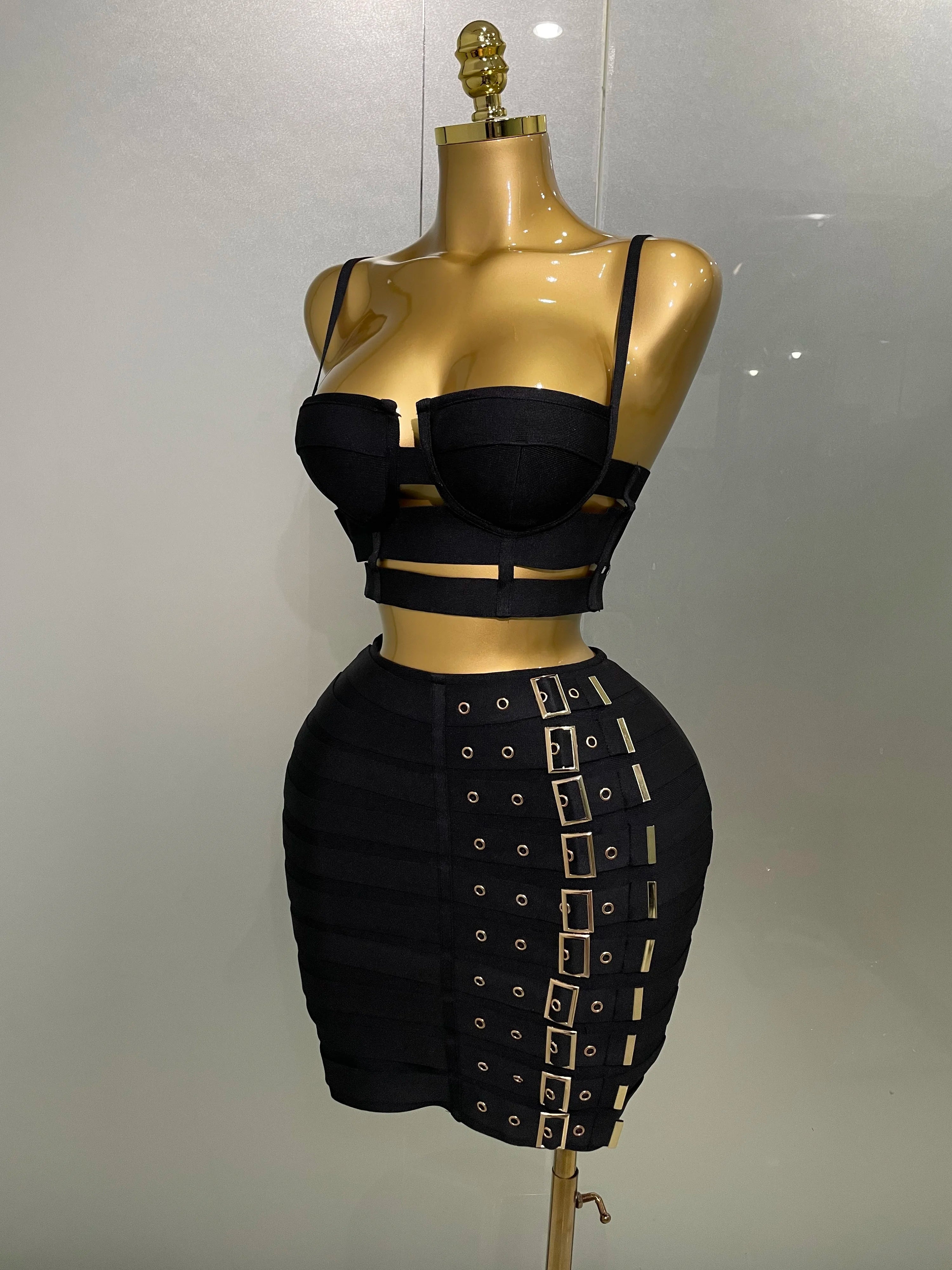 Ensemble  Top Bandage Et Jupe Crayon Tendance Idéal Pour Les Soirées