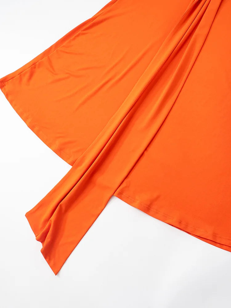 Robe Leosox Dos Nu Ajourée Pour Femme, Asymétrique À Une Épaule, Plissée, Unie, À Franges