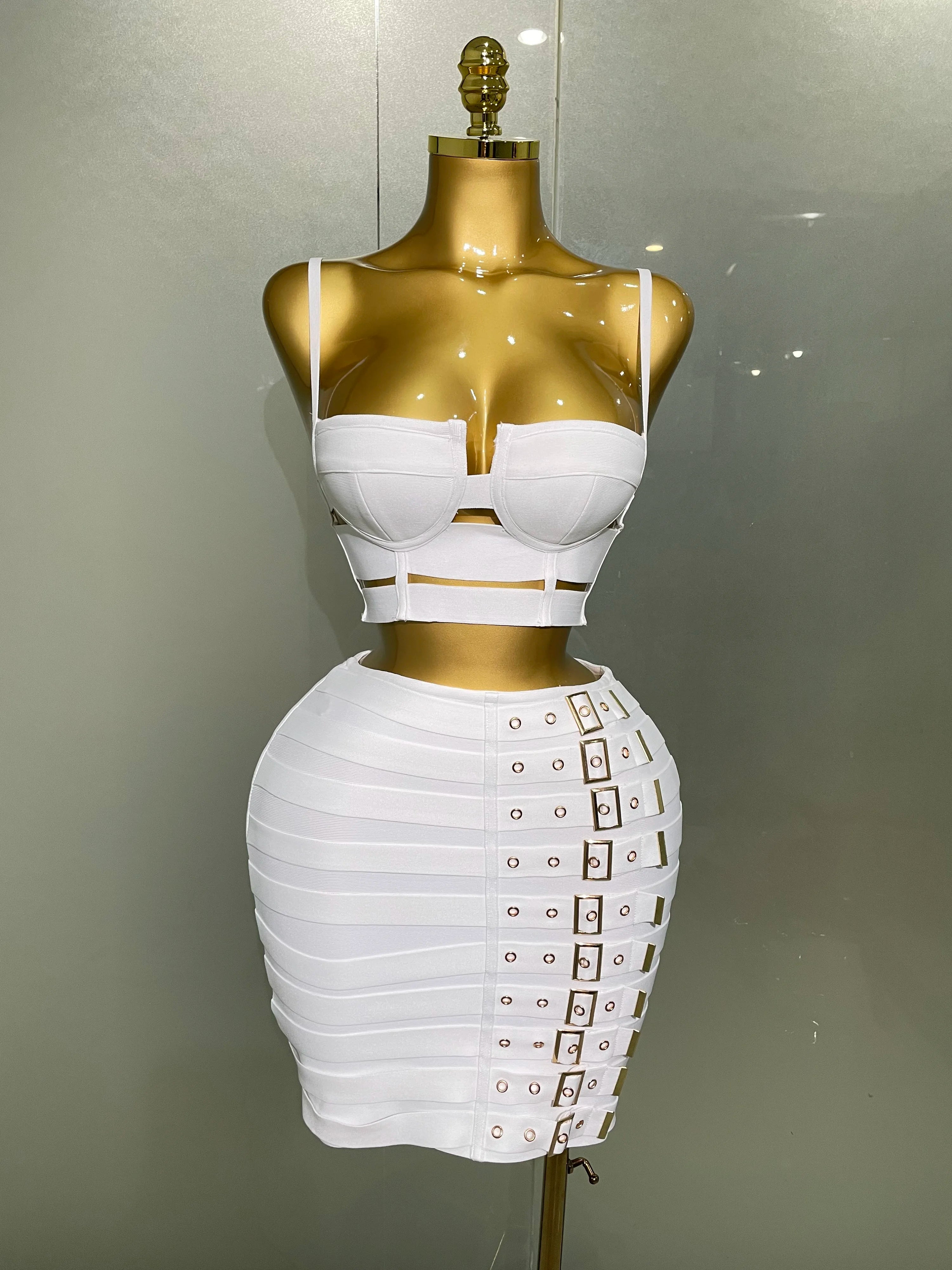 Ensemble  Top Bandage Et Jupe Crayon Tendance Idéal Pour Les Soirées