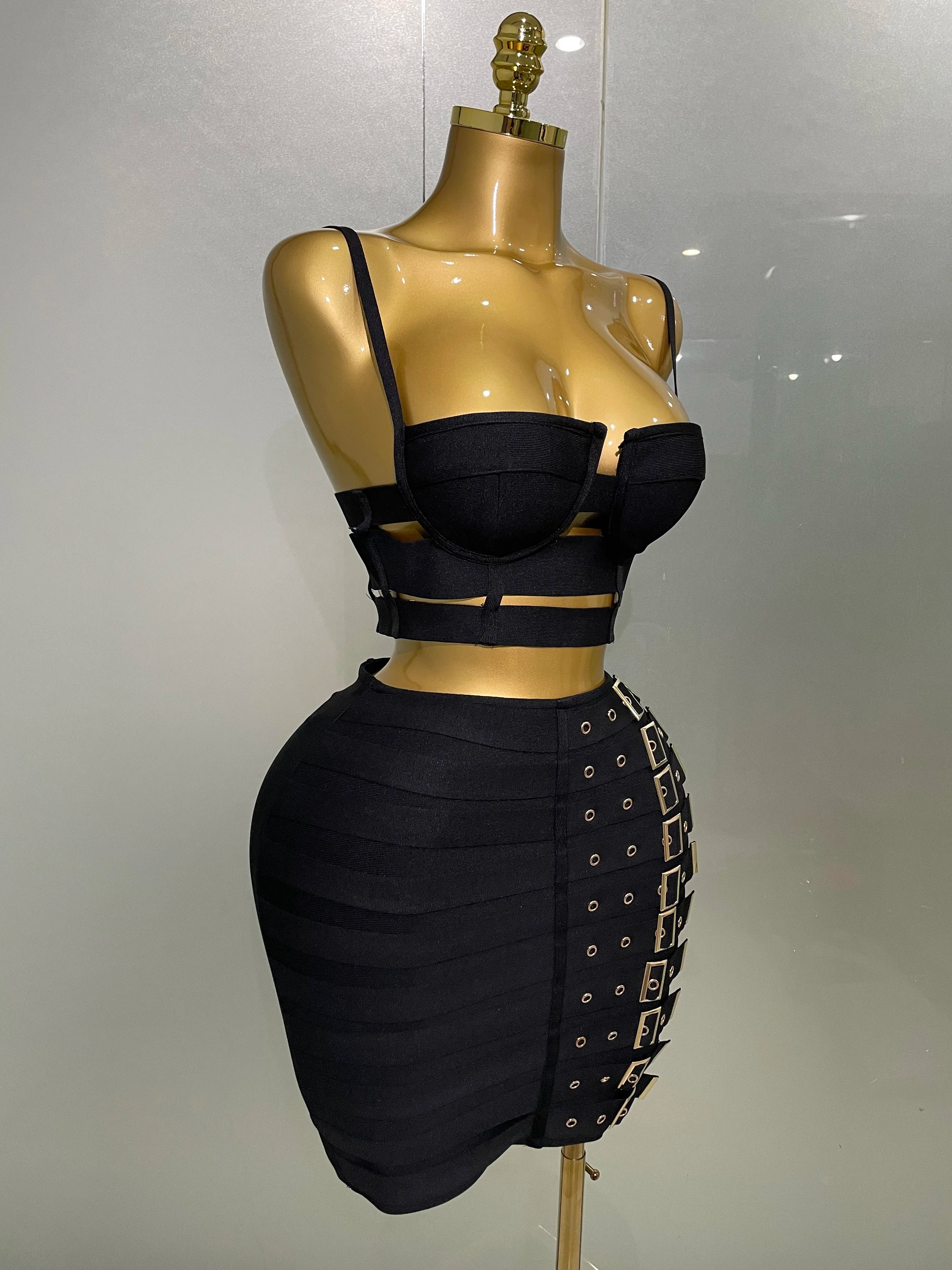 Ensemble  Top Bandage Et Jupe Crayon Tendance Idéal Pour Les Soirées