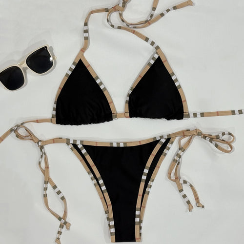 Bikini Dos Nu À Rayures de Marque De Luxe