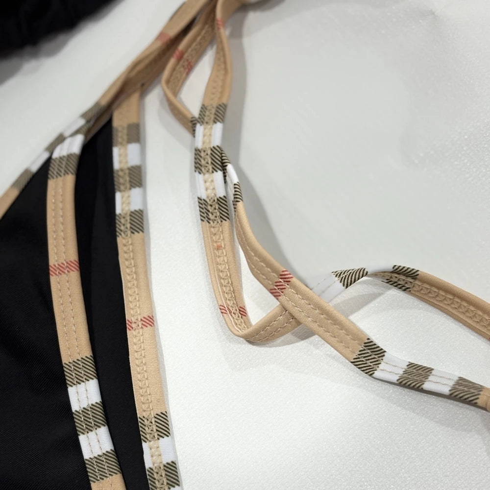 Bikini Dos Nu À Rayures de Marque De Luxe